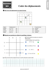 Coder des déplacements - Exercices, révisions : Primaire 3 - PDF à imprimer
