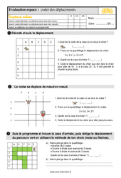 Coder des déplacements - Évaluation, bilan : Primaire 3 - PDF à imprimer
