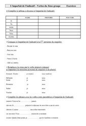 Verbes du groupe - imparfait de l’indicatif - Exercices - Conjugaison : Primaire 4 - PDF à imprimer