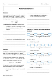 Notions de fonctions - Exercices corrigés  : Secondaire 3 - PDF à imprimer