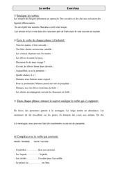 Verbe - Exercices - Grammaire : Primaire 4 - PDF à imprimer