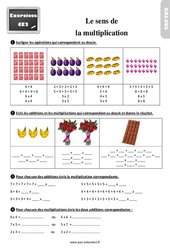 Sens de la multiplication - Exercices : Primaire 3 - PDF à imprimer
