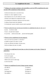 Complément du nom - Exercices : Primaire 4 - PDF à imprimer