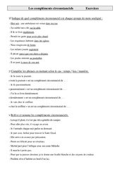 Compléments circonstanciels - Exercices : Primaire 4 - PDF à imprimer
