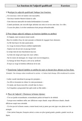 Exercices de grammaire - Fiches Les fonctions de l'adjectif qualificatif : Primaire 4 - PDF à imprimer