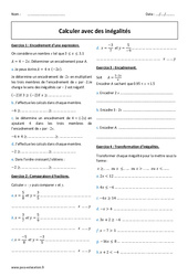 Calculer avec des inégalités - Exercices corrigés : Secondaire 2 - PDF à imprimer