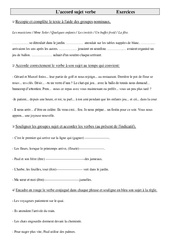 Accord sujet verbe - Exercices - Grammaire : Primaire 4 - PDF à imprimer