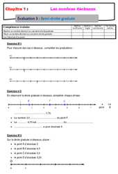 Demi - droite graduée - Examen Evaluation avec la correction sur les nombres décimaux : Primaire 6 - PDF à imprimer