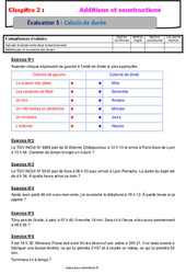 Calculs de durée - Examen Evaluation avec la correction : Primaire 6 - PDF à imprimer