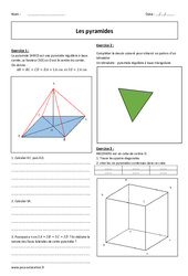 Pyramides - Exercices avec correction : Secondaire 2 - PDF à imprimer