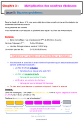 Situations problèmes multiplicatifs - Cours : Primaire 6 - PDF à imprimer