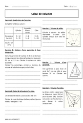Calcul de volumes - Exercices  : Secondaire 2 - PDF à imprimer