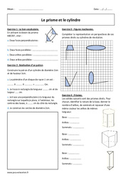 Prisme - Cylindre - Exercices corrigés : Secondaire 1 - PDF à imprimer