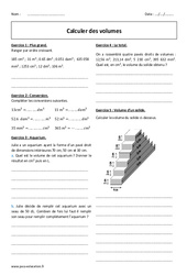 Volume - Calcul - Exercices corrigés : Primaire 6 - PDF à imprimer