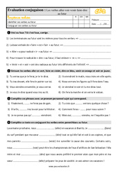 Les verbes aller - voir - venir - faire - dire au futur - Évaluation, bilan : Primaire 3 - PDF à imprimer