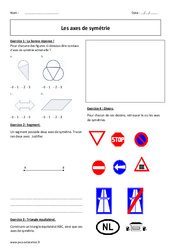 Axes de symétrie - Exercices corrigés : Primaire 6 - PDF à imprimer