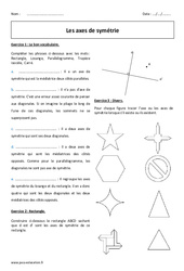 Symétrie axiale - Exercices corrigés  : Primaire 6 - PDF à imprimer