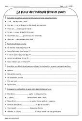 Futur de l'indicatif - Etre et avoir - Exercices : Primaire 3 - PDF à imprimer
