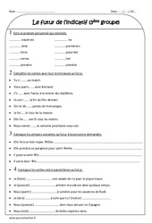 Verbes du groupe au futur de l'indicatif - Exercices : Primaire 3 - PDF à imprimer