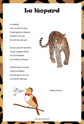 Le léopard de Robert Desnos - Poésie animaux - Fiches    : Primaire 3, 4, 5 - PDF à imprimer