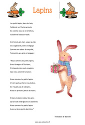 Lapins de Théodore de Banville - Poésie animaux - Fiches    : Primaire 3, 4, 5 - PDF à imprimer