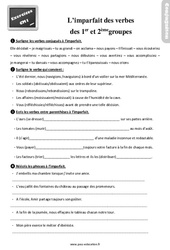 Imparfait des verbes des 1er ème groupes - Révisions, exercices : Primaire 4 - PDF à imprimer