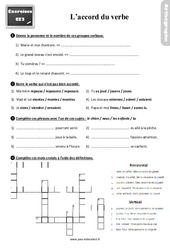 Accord du verbe - Exercices, révisions : Primaire 3 - PDF à imprimer