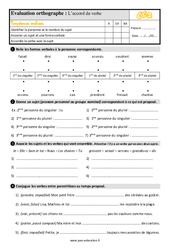 Accord du verbe - Évaluation, bilan : Primaire 3 - PDF à imprimer
