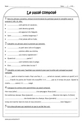 Passé composé - Exercices  avec correction : Primaire 3 - PDF à imprimer