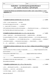 a - à, ou - où, leur - leurs, la - l’a - l ’as - là - Examen Evaluation sur les homonymes grammaticaux : Primaire 6 - PDF à imprimer
