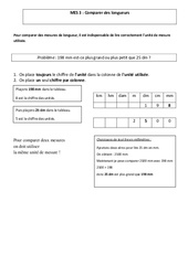Comparer des longueurs - Cours, Leçon - Mesures : Primaire 4, 5 - PDF à imprimer