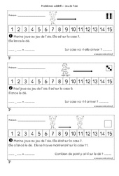 Jeu de l'oie - Problèmes additifs : Primaire 1 - PDF à imprimer