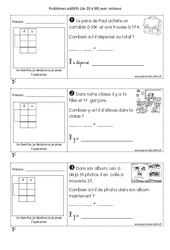 Problèmes additifs avec retenue de 20 à 99 : Primaire 1 - PDF à imprimer