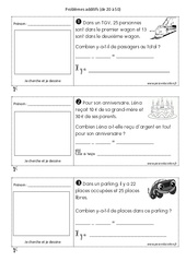 Problèmes additifs de 20 à 50 : Primaire 1 - PDF à imprimer