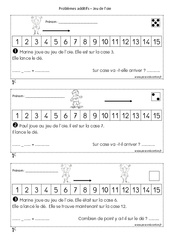 Jeu de l'oie - Exercices - Problèmes additifs : Primaire 1 - PDF à imprimer