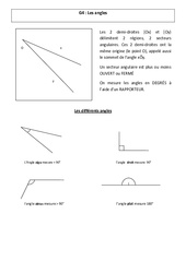 Angles - Cours, Leçon - Géométrie : Primaire 4, 5 - PDF à imprimer