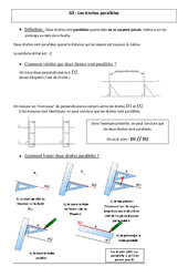 Droites parallèles - Cours, Leçon - Géométrie : Primaire 4, 5 - PDF à imprimer