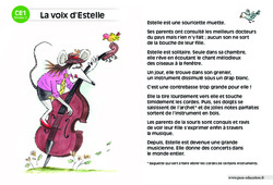 La voix d'Estelle - Lecture compréhension - Histoire illustrée - Niveau 2 : Primaire 2 - PDF à imprimer