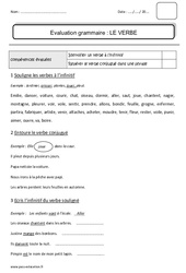 Verbe - Bilan de : Primaire 2 - PDF à imprimer