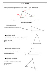 Triangles - Cours, Leçon - Géométrie : Primaire 4, 5 - PDF à imprimer