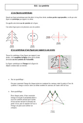 Symétrie - Cours, Leçon - Géométrie : Primaire 4, 5 - PDF à imprimer