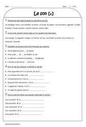 Son é - Exercices corrigés : Primaire 3 - PDF à imprimer