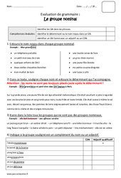 Groupe nominal - Bilan sur le GN : Primaire 5 - PDF à imprimer