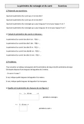 Périmètre du rectangle et du carré - Exercices - Mesures : Primaire 4 - PDF à imprimer