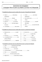 Etre et avoir au présent, futur, imparfait - Exercices corrigés : Primaire 4 - PDF à imprimer