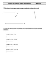 Mesure de longueur - Unités et conversion - Exercices - Mesures : Primaire 4 - PDF à imprimer