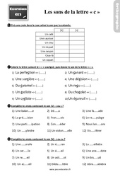 Les valeurs sonores de la lettre « c » - Exercices, révisions : Primaire 3 - PDF à imprimer