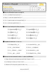Les valeurs sonores de la lettre « s » - Évaluation, bilan : Primaire 3 - PDF à imprimer