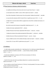 Mesure de temps - calculs - Exercices - Mesures : Primaire 4 - PDF à imprimer