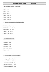 Mesure de temps - unités - Exercices : Primaire 4 - PDF à imprimer